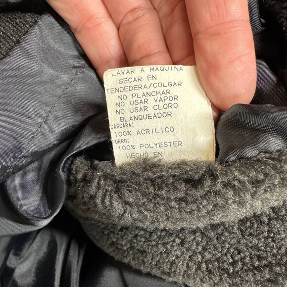 Vintage 90's Nordic Lights Fleece Jacket Snow Polar Bears scene Men's size M - Picture 11 of 13